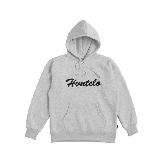 BRUSHED FONT GREY HOODIE