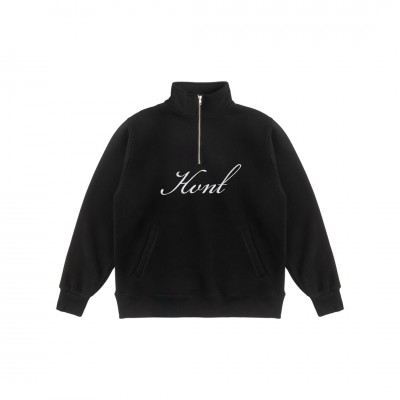 CALLIGRAPHY BLACK HALF-ZIP