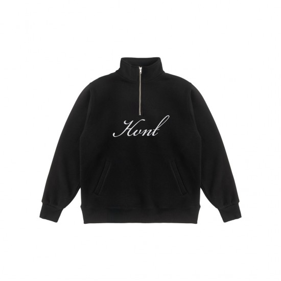 CALLIGRAPHY BLACK HALF-ZIP