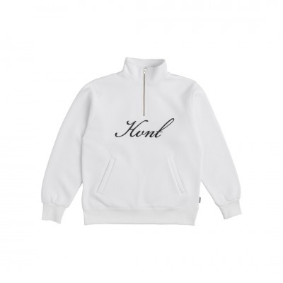 CALLIGRAPHY WHITE HALF-ZIP