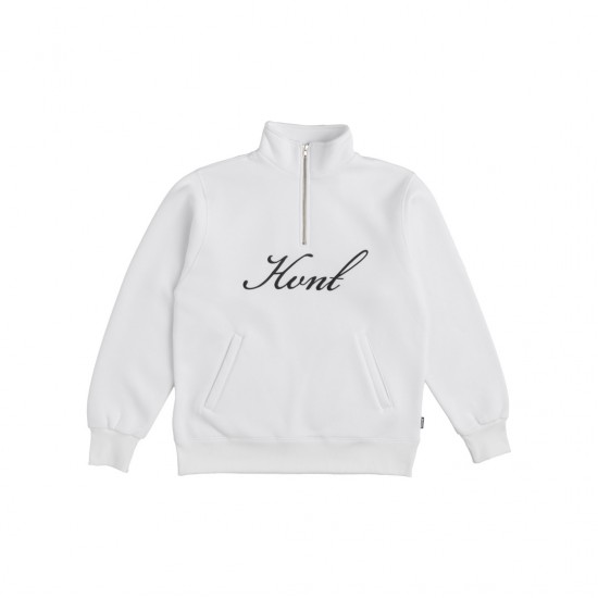 CALLIGRAPHY WHITE HALF-ZIP