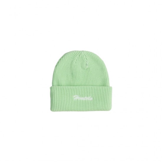 BRUSHED FONT NEON GREEN RIB BEANIE