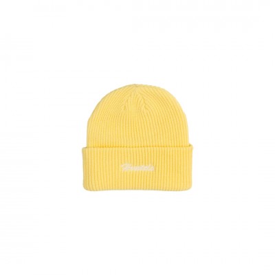 BRUSHED FONT YELLOW RIB BEANIE