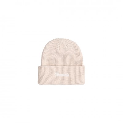 BRUSHED FONT IVORY RIB BEANIE