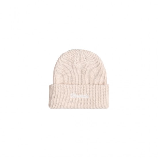 BRUSHED FONT IVORY RIB BEANIE