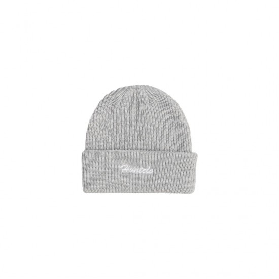 BRUSHED FONT GREY RIB BEANIE