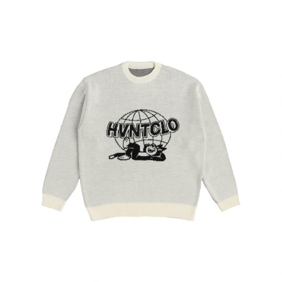 GLOBE CAT IVORY JACQUARD SWEATER