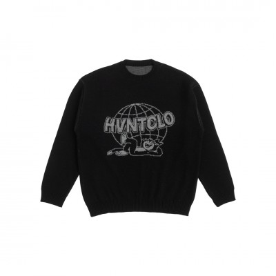 GLOBE CAT BLACK JACQUARD SWEATER