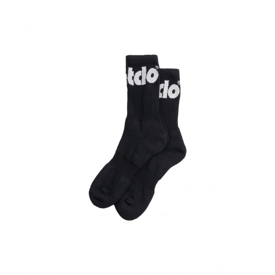 BLACK SIMPLE FONT SOCKS