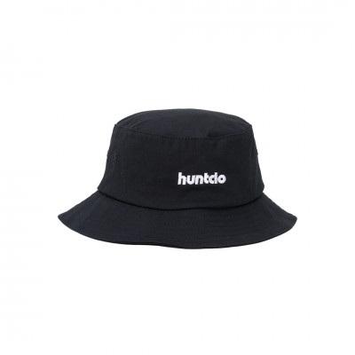 BLACK SIMPLE FONT BUCKET HAT